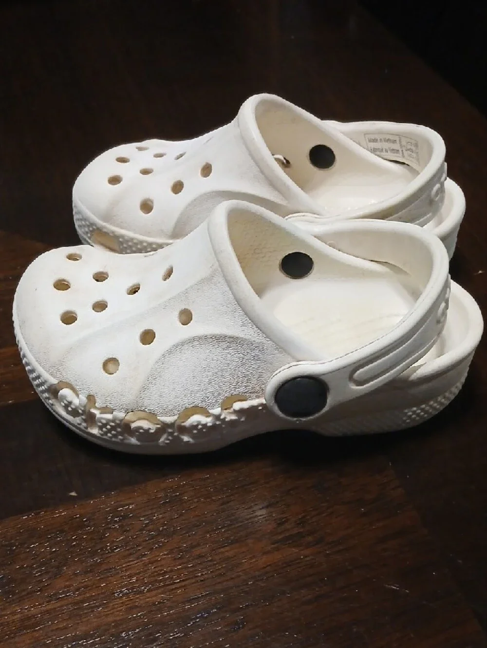 CROCS Kids White Slip-On Clogs with Heel Strap